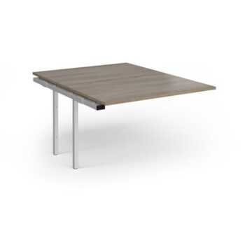 Connex Plus O Frame 1200 x 1600 x 725mm Back to Back Add On Bay - Silver Frame / Nebraska Oak Top - HCO1216-AB-S-NO