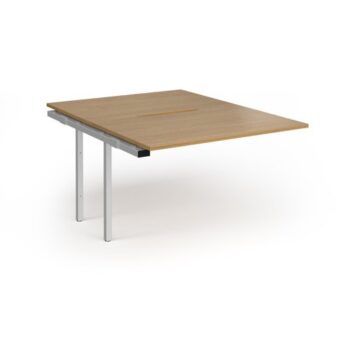 Connex Plus O Frame 1200 x 1600 x 725mm Back to Back Add On Bay - Silver Frame / Oak Top - HCO1216-AB-S-O