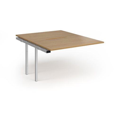 Connex Plus O Frame 1200 x 1600 x 725mm Back to Back Add On Bay - Silver Frame / Oak Top - HCO1216-AB-S-O