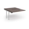 Connex Plus O Frame 1200 x 1600 x 725mm Back to Back Add On Bay - Silver Frame / Walnut Top - HCO1216-AB-S-W