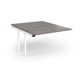 Connex Plus O Frame 1200 x 1600 x 725mm Back to Back Add On Bay - White Frame / Grey Oak Top - HCO1216-AB-WH-GO