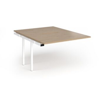 Connex Plus O Frame 1200 x 1600 x 725mm Back to Back Add On Bay - White Frame / Kendal Oak Top - HCO1216-AB-WH-KO