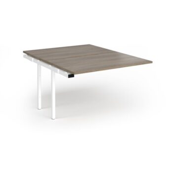 Connex Plus O Frame 1200 x 1600 x 725mm Back to Back Add On Bay - White Frame / Nebraska Oak Top - HCO1216-AB-WH-NO