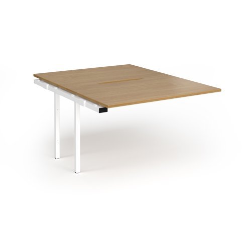 Connex Plus O Frame 1200 x 1600 x 725mm Back to Back Add On Bay - White Frame / Oak Top - HCO1216-AB-WH-O