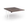 Connex Plus O Frame 1200 x 1600 x 725mm Back to Back Add On Bay - White Frame / Walnut Top - HCO1216-AB-WH-W