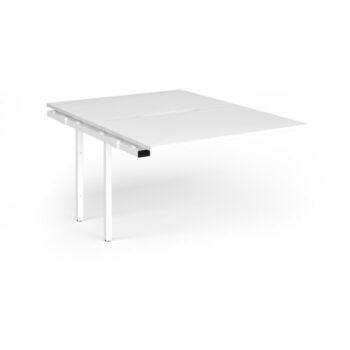Connex Plus O Frame 1200 x 1600 x 725mm Back to Back Add On Bay - White Frame / White Top - HCO1216-AB-WH-WH