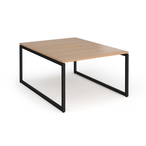 Connex Plus O Frame 1200 x 1600 x 725mm Back to Back Desk ( 2 x 1200mm ) - Black Frame / Beech Top - HCO1216-K-B