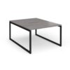 Connex Plus O Frame 1200 x 1600 x 725mm Back to Back Desk ( 2 x 1200mm ) - Black Frame / Grey Oak Top - HCO1216-K-GO