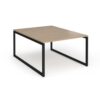 Connex Plus O Frame 1200 x 1600 x 725mm Back to Back Desk ( 2 x 1200mm ) - Black Frame / Kendal Oak Top - HCO1216-K-KO