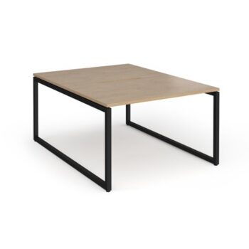 Connex Plus O Frame 1200 x 1600 x 725mm Back to Back Desk ( 2 x 1200mm ) - Black Frame / Kendal Oak Top - HCO1216-K-KO