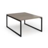 Connex Plus O Frame 1200 x 1600 x 725mm Back to Back Desk ( 2 x 1200mm ) - Black Frame / Nebraska Oak Top - HCO1216-K-NO