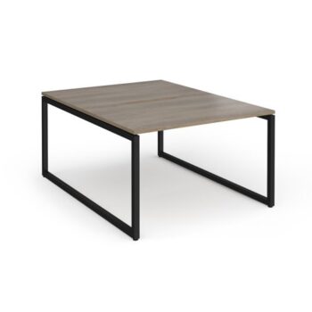Connex Plus O Frame 1200 x 1600 x 725mm Back to Back Desk ( 2 x 1200mm ) - Black Frame / Nebraska Oak Top - HCO1216-K-NO