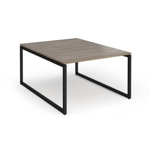 Connex Plus O Frame 1200 x 1600 x 725mm Back to Back Desk ( 2 x 1200mm ) - Black Frame / Nebraska Oak Top - HCO1216-K-NO