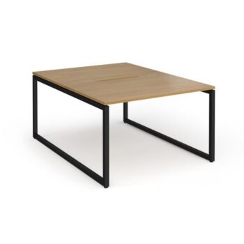 Connex Plus O Frame 1200 x 1600 x 725mm Back to Back Desk ( 2 x 1200mm ) - Black Frame / Oak Top - HCO1216-K-O
