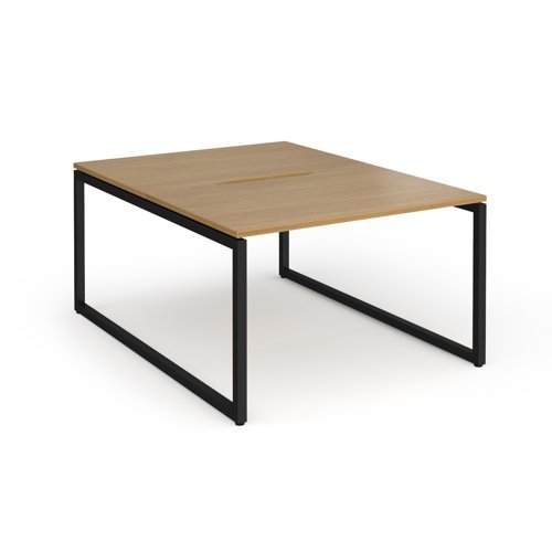 Connex Plus O Frame 1200 x 1600 x 725mm Back to Back Desk ( 2 x 1200mm ) - Black Frame / Oak Top - HCO1216-K-O