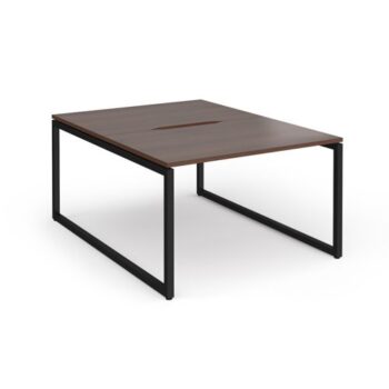 Connex Plus O Frame 1200 x 1600 x 725mm Back to Back Desk ( 2 x 1200mm ) - Black Frame / Walnut Top - HCO1216-K-W