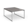 Connex Plus O Frame 1200 x 1600 x 725mm Back to Back Desk ( 2 x 1200mm ) - Silver Frame / Grey Oak Top - HCO1216-S-GO