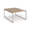 Connex Plus O Frame 1200 x 1600 x 725mm Back to Back Desk ( 2 x 1200mm ) - Silver Frame / Kendal Oak Top - HCO1216-S-KO