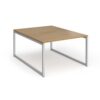 Connex Plus O Frame 1200 x 1600 x 725mm Back to Back Desk ( 2 x 1200mm ) - Silver Frame / Oak Top - HCO1216-S-O