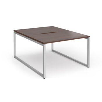 Connex Plus O Frame 1200 x 1600 x 725mm Back to Back Desk ( 2 x 1200mm ) - Silver Frame / Walnut Top - HCO1216-S-W
