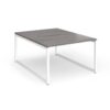 Connex Plus O Frame 1200 x 1600 x 725mm Back to Back Desk ( 2 x 1200mm ) - White Frame / Grey Oak Top - HCO1216-WH-GO