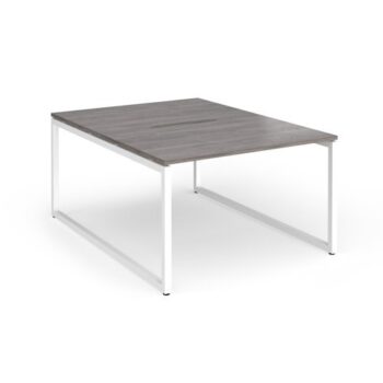 Connex Plus O Frame 1200 x 1600 x 725mm Back to Back Desk ( 2 x 1200mm ) - White Frame / Grey Oak Top - HCO1216-WH-GO