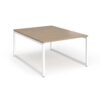 Connex Plus O Frame 1200 x 1600 x 725mm Back to Back Desk ( 2 x 1200mm ) - White Frame / Kendal Oak Top - HCO1216-WH-KO
