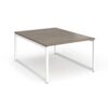 Connex Plus O Frame 1200 x 1600 x 725mm Back to Back Desk ( 2 x 1200mm ) - White Frame / Nebraska Oak Top - HCO1216-WH-NO