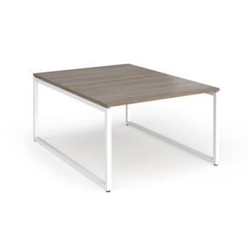 Connex Plus O Frame 1200 x 1600 x 725mm Back to Back Desk ( 2 x 1200mm ) - White Frame / Nebraska Oak Top - HCO1216-WH-NO