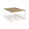 Connex Plus O Frame 1200 x 1600 x 725mm Back to Back Desk ( 2 x 1200mm ) - White Frame / Oak Top - HCO1216-WH-O