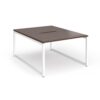 Connex Plus O Frame 1200 x 1600 x 725mm Back to Back Desk ( 2 x 1200mm ) - White Frame / Walnut Top - HCO1216-WH-W