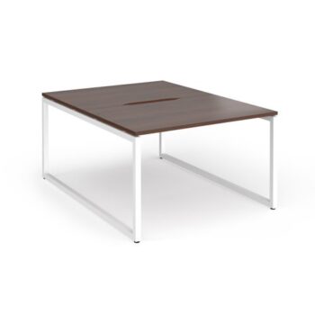 Connex Plus O Frame 1200 x 1600 x 725mm Back to Back Desk ( 2 x 1200mm ) - White Frame / Walnut Top - HCO1216-WH-W
