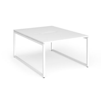 Connex Plus O Frame 1200 x 1600 x 725mm Back to Back Desk ( 2 x 1200mm ) - White Frame / White Top - HCO1216-WH-WH
