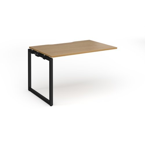 Connex Plus O Frame 1200 x 800 x 725mm Single Add On Bay - Black Frame / Oak Top - HCO128-AB-K-O