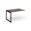 Connex Plus O Frame 1200 x 800 x 725mm Single Add On Bay - Black Frame / Walnut Top - HCO128-AB-K-W
