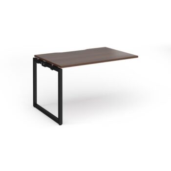 Connex Plus O Frame 1200 x 800 x 725mm Single Add On Bay - Black Frame / Walnut Top - HCO128-AB-K-W