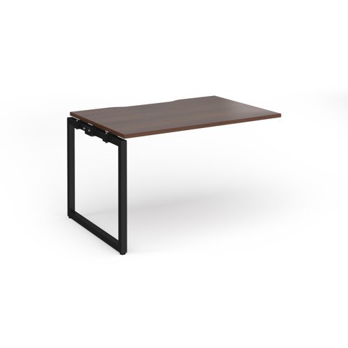 Connex Plus O Frame 1200 x 800 x 725mm Single Add On Bay - Black Frame / Walnut Top - HCO128-AB-K-W