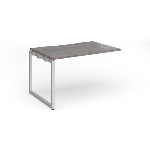 Connex Plus O Frame 1200 x 800 x 725mm Single Add On Bay - Silver Frame / Grey Oak Top - HCO128-AB-S-GO