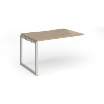 Connex Plus O Frame 1200 x 800 x 725mm Single Add On Bay - Silver Frame / Kendal Oak Top - HCO128-AB-S-KO