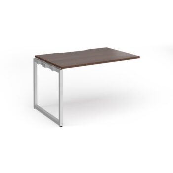 Connex Plus O Frame 1200 x 800 x 725mm Single Add On Bay - Silver Frame / Walnut Top - HCO128-AB-S-W