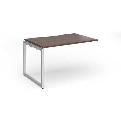 Connex Plus O Frame 1200 x 800 x 725mm Single Add On Bay - Silver Frame / Walnut Top - HCO128-AB-S-W