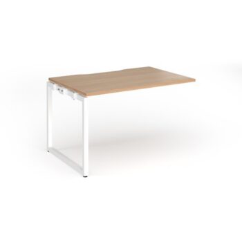Connex Plus O Frame 1200 x 800 x 725mm Single Add On Bay - White Frame / Beech Top - HCO128-AB-WH-B