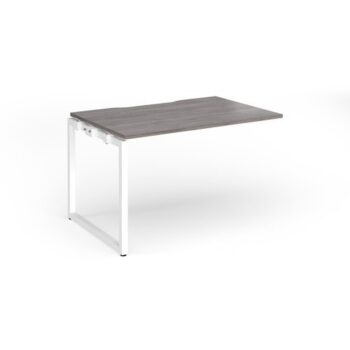 Connex Plus O Frame 1200 x 800 x 725mm Single Add On Bay - White Frame / Grey Oak Top - HCO128-AB-WH-GO