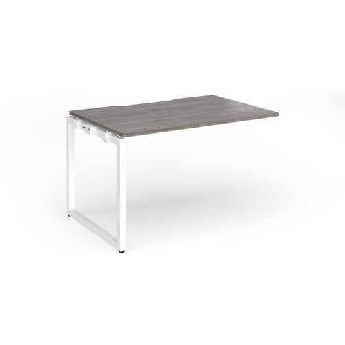 Connex Plus O Frame 1200 x 800 x 725mm Single Add On Bay - White Frame / Grey Oak Top - HCO128-AB-WH-GO
