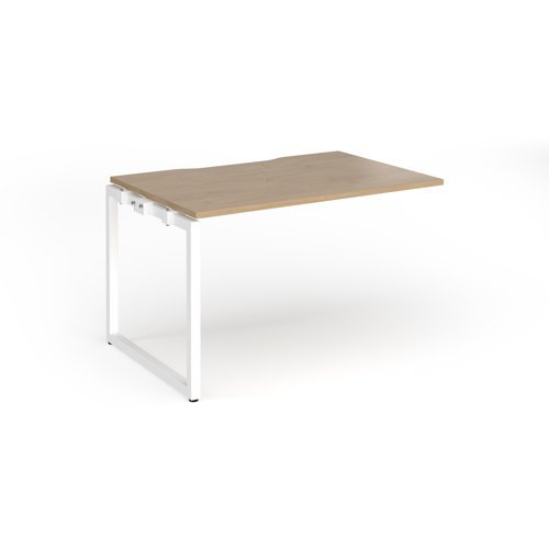 Connex Plus O Frame 1200 x 800 x 725mm Single Add On Bay - White Frame / Kendal Oak Top - HCO128-AB-WH-KO