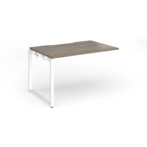 Connex Plus O Frame 1200 x 800 x 725mm Single Add On Bay - White Frame / Nebraska Oak Top - HCO128-AB-WH-NO