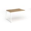 Connex Plus O Frame 1200 x 800 x 725mm Single Add On Bay - White Frame / Oak Top - HCO128-AB-WH-O