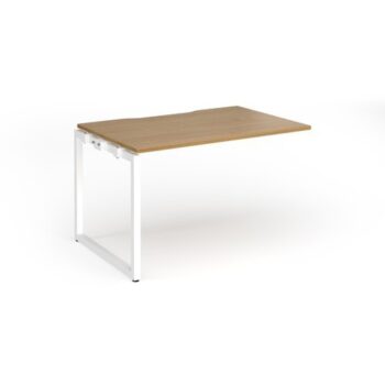Connex Plus O Frame 1200 x 800 x 725mm Single Add On Bay - White Frame / Oak Top - HCO128-AB-WH-O