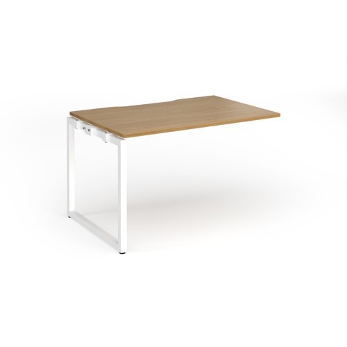 Connex Plus O Frame 1200 x 800 x 725mm Single Add On Bay - White Frame / Oak Top - HCO128-AB-WH-O