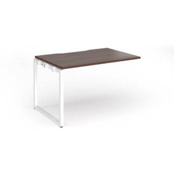 Connex Plus O Frame 1200 x 800 x 725mm Single Add On Bay - White Frame / Walnut Top - HCO128-AB-WH-W